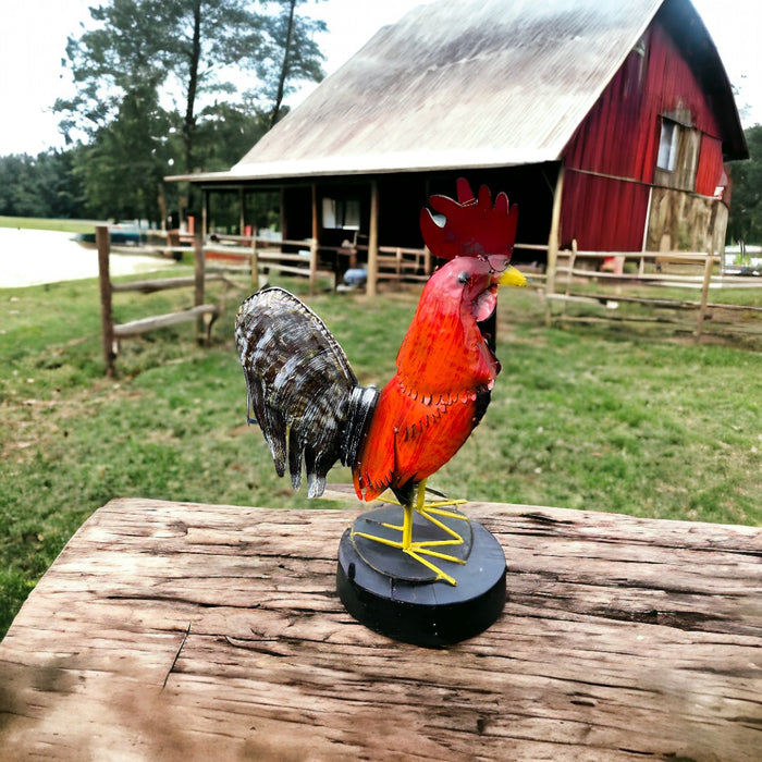 24" Metal Red Rooster