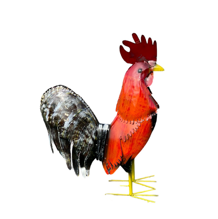 24" Metal Red Rooster